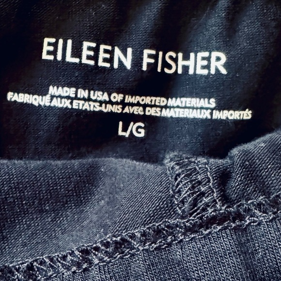 Eileen Fisher Black Organic Cotton Pants Cropped Tapered Leg Women’s Size Large - Picture 6 of 6